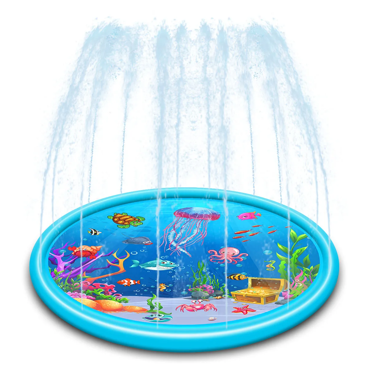 

170/110cm Inflatable Sprinkler Mat Summer Kids Swimming Pool Round Spray Water Cushion Toys Pad Outdoor Children Play Fun PVC