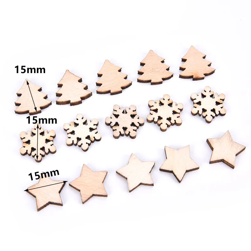 

50pcs Wooden Xmas Tree Hanging Ornament New Year Christmas Party Decorations