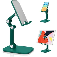 Cell Phone Holder Tablet Stand Height Angle Adjustable Portable Foldable with Anti-Slip Silicon Pad for Desk