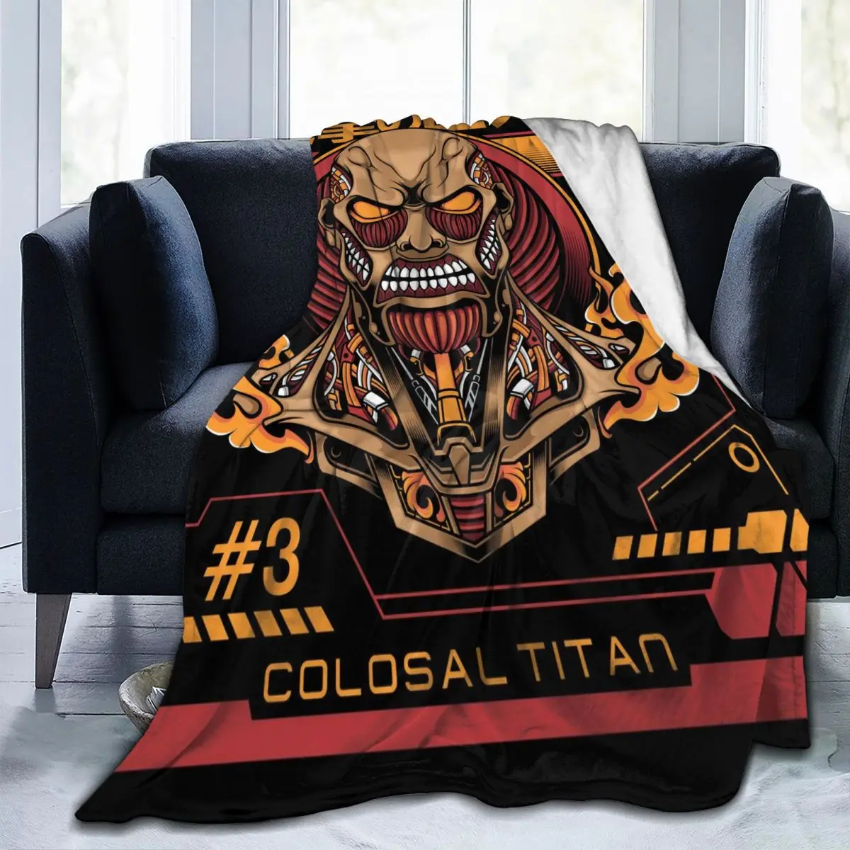 

Manta decorativa para el hogar, cobertor de franela antideslizante, versión Mecha Attack On Titan, regalos sorpresa, esponjoso