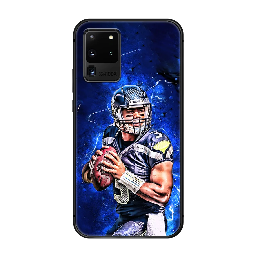 

football russell wilson Phone Case Cover Hull For Samsung Galaxy S 6 7 8 9 10 e 20 edge uitra Note 8 9 10 plus black cover soft