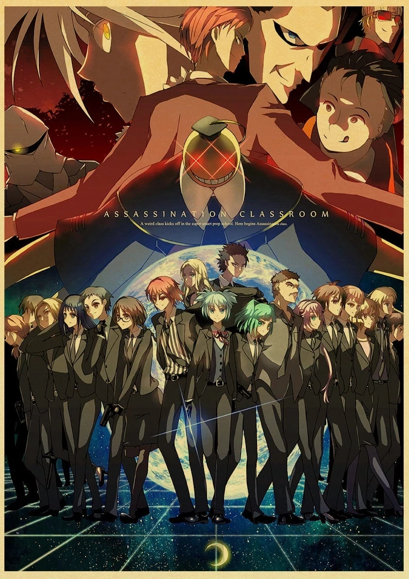 Винтажные постеры в стиле аниме класс убийц домашний декор комикс выставочная