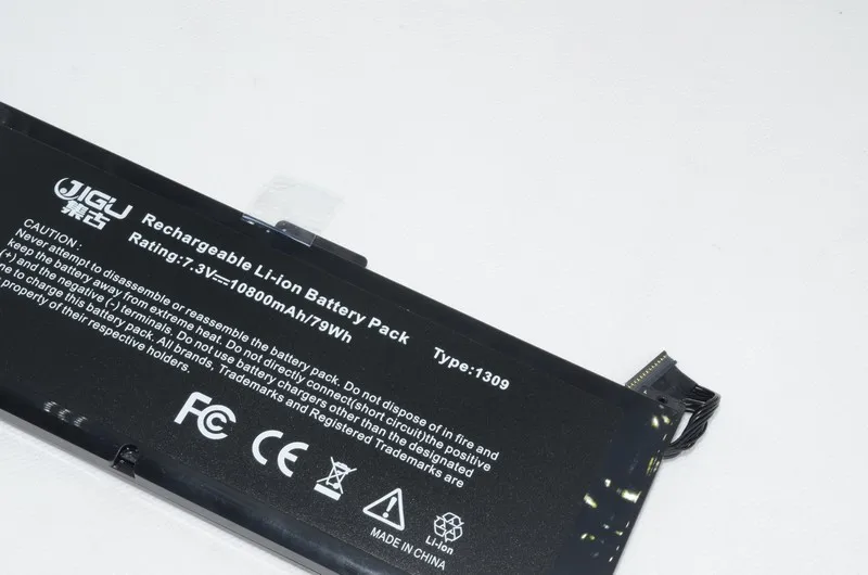 JIGU A1309 сменная батарея для ноутбука APPLE MacBook Pro 1" A1297 [2009 производство] MC226*/A MC226CH/A 79WH