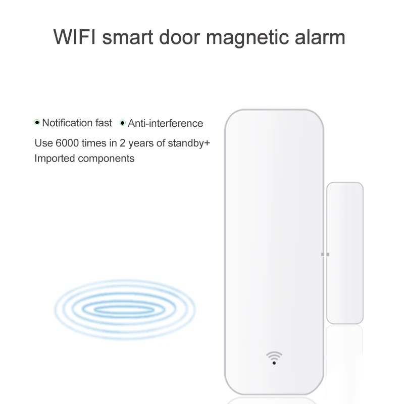 

5x Tuya Smart WiFi датчик двери, окна, магнитный детектор открытия/закрытия дверей, управление через приложение, работа с Alexa