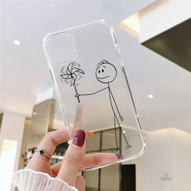 

Minimalist Line Art funny interesting Phone Case Transparent for iPhone 6 7 8 11 12 s mini pro X XS XR MAX Plus SE cover funda
