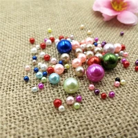 250pcspack mix size 346810mm beads no hole colorful pearls round acrylic imitation pearl diy for jewelry making nail crafts