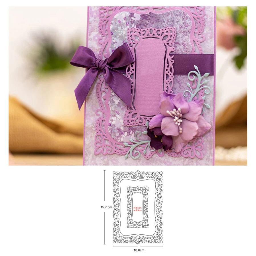 

Etched rectangle frame Metal Cutting Die Stencil for DIY Embossing Paper Photo Album Cards Making Scrapbooking Dies Cut Mould