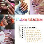 5 шт., 3D-наклейки в виде букв, готический алфавит