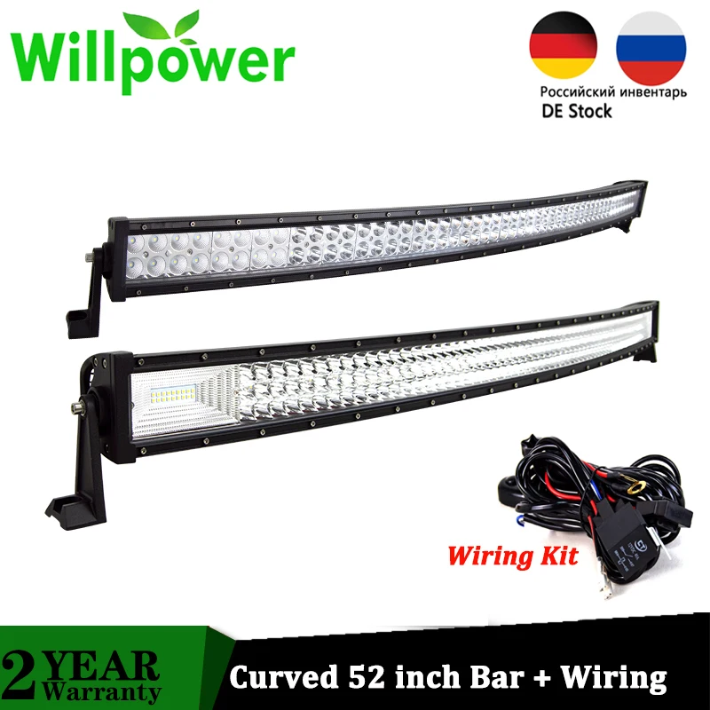 Willpower 52 &quotизогнутый светодиодный светильник комбинированный дюйма 300 Вт 675 для