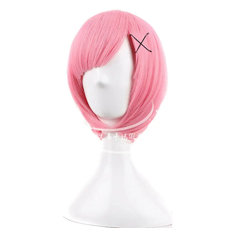 Аниме Re: жизнь в другом мире от Zero Ram Rem короткий синий розовый парик косплей