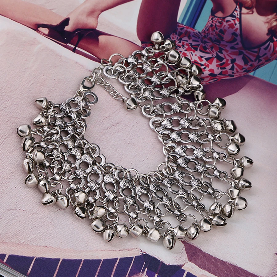 Браслеты анклеты женские с кисточками и колокольчиками пляжные ювелирные