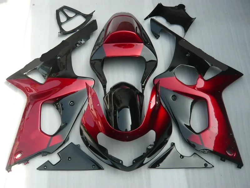 Новинка Обтекатели Кузов для GSXR1000 2001 2002 GSXR 2003 K2 00 01 02 ABS красный черный обтекатель