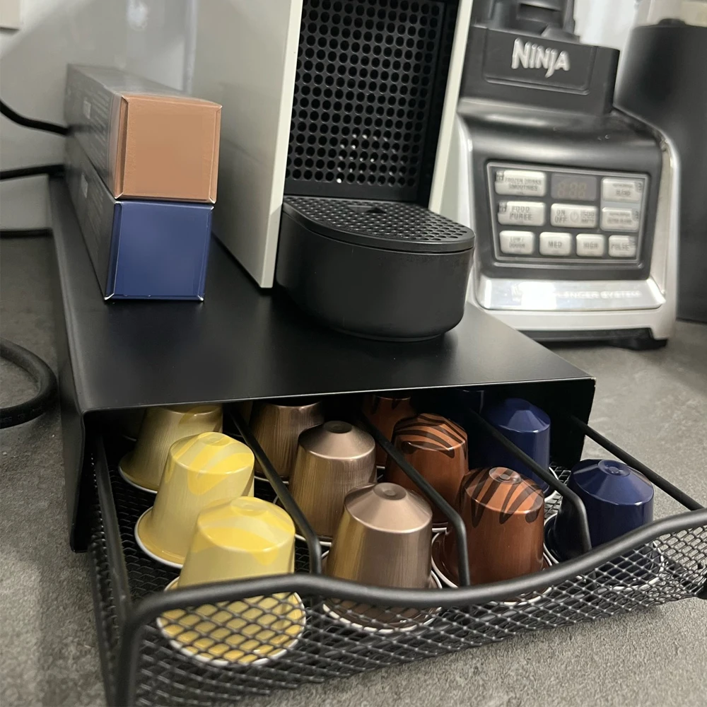 

Coffee Capsules Holder 40 Pods For Nespresso Drawer Type Organizer Coffee Shelves Storage Stand Rack