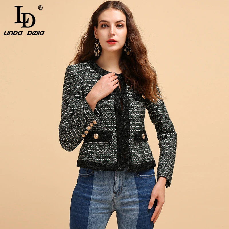 LD LINDA DELLA модная летняя зимняя элегантная винтажная куртка женские стильные
