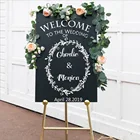Дизайн Добро пожаловать в свадьбу, наклейка сделай сам, Свадебный декор меловая вывеска, настенная деревянная зеркальная доска, наклейка на стену LW695