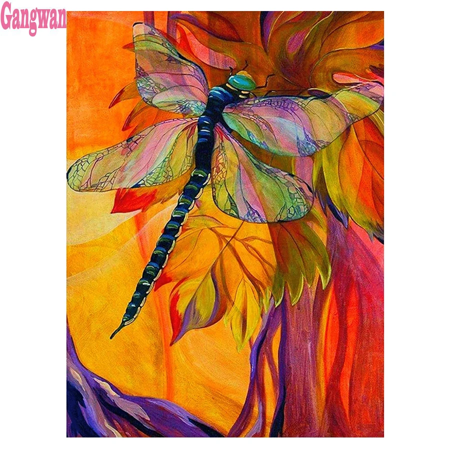 

Алмазная вышивка "Стрекоза", 3d алмазная живопись, квадратные круглые стразы, цветная Алмазная мозаика с животным