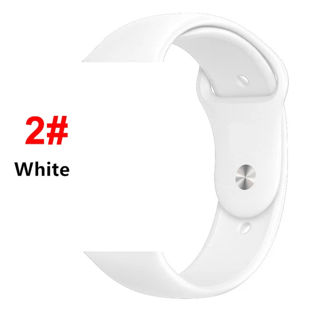 Спортивный мягкий силиконовый ремешок для Apple Watch, ремешок 44 мм, 40 мм, серия 5, 4, браслет для часов iWatch, ремешок 38 мм, 42 мм, 3, 2, 1, аксессуары - Цвет ремешка: 2 white