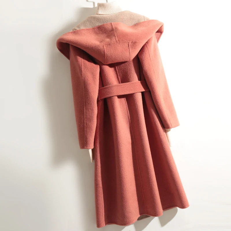 Осенне-зимнее пальто Женское из 100% шерсти женские длинные куртки Корейская