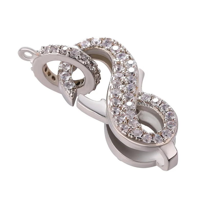 

JUYA DIY Connectors Jewelry Findings Supplies Cubic Zirconia Spiral Fastener Clasps Accessories For Bracelets Jewelry Making