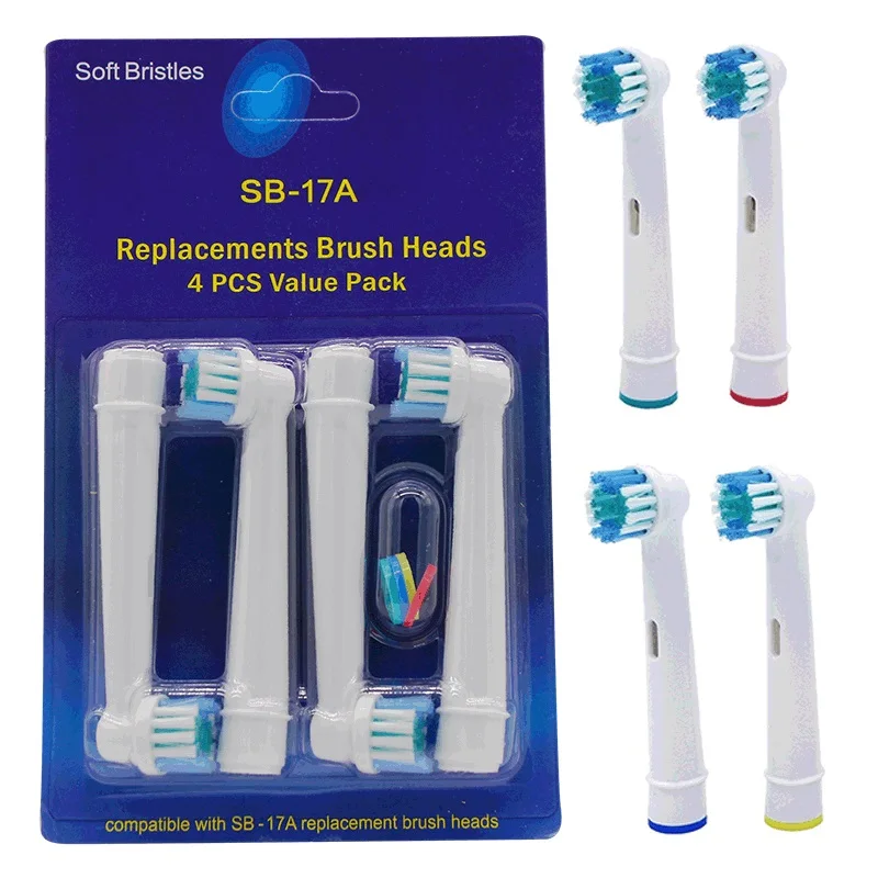 

4x Oral b насадки на зубную щетку SB 17A орал би сменные насадки Oral b насадка