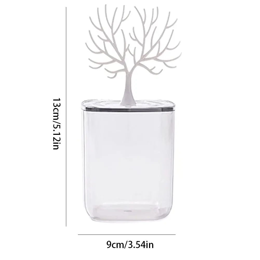

Makeup Organizer Storage Box Bathroom Cotton Pads Holder Makeup Cosmetics Cotton Swabs Jar Container with Lid Storage