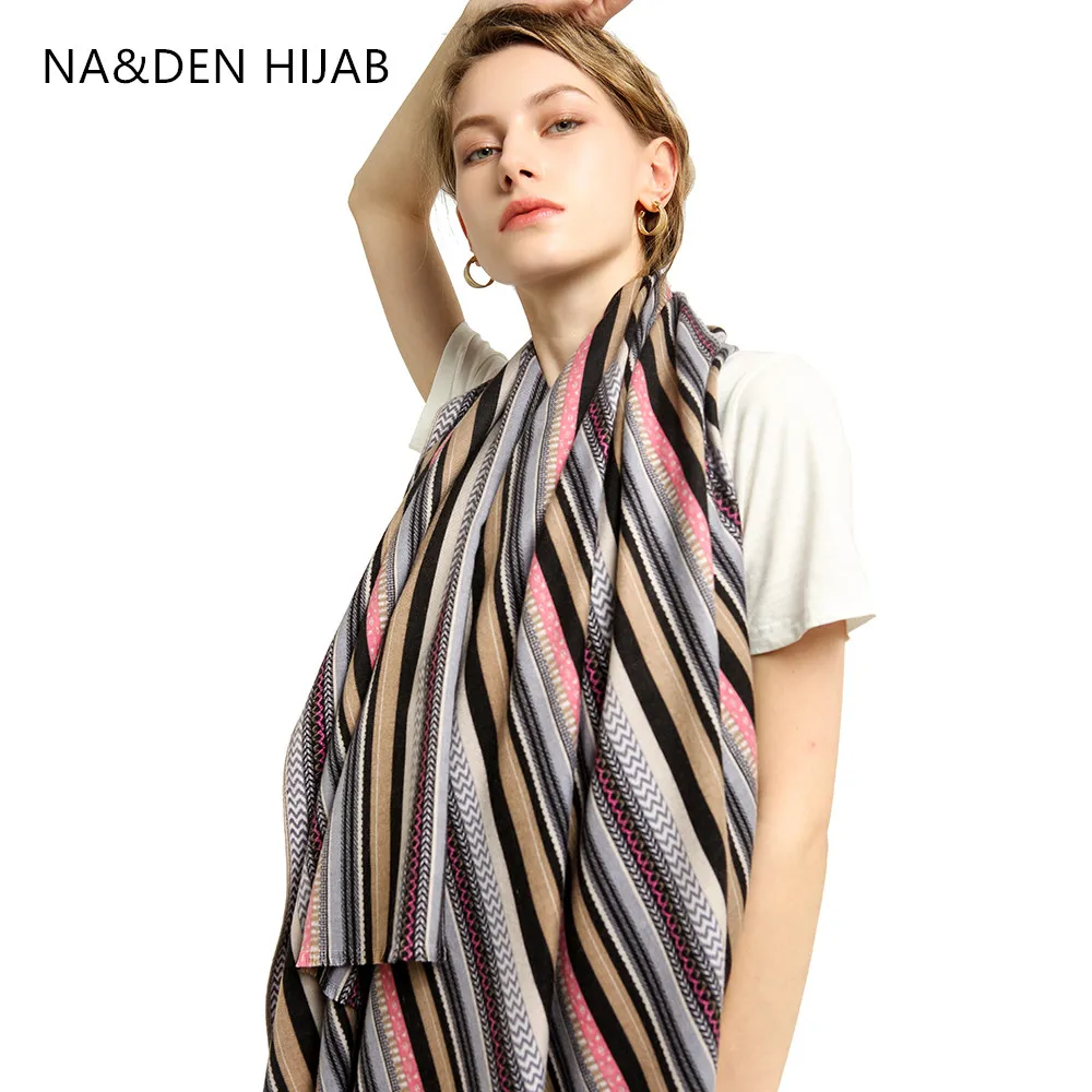 

Fashion Viscose Striped scarves Islamic scarf Long muffler Hi-Q beach wraps Winter scarf Solid shalws Muslim hijab 7 pcs/lot