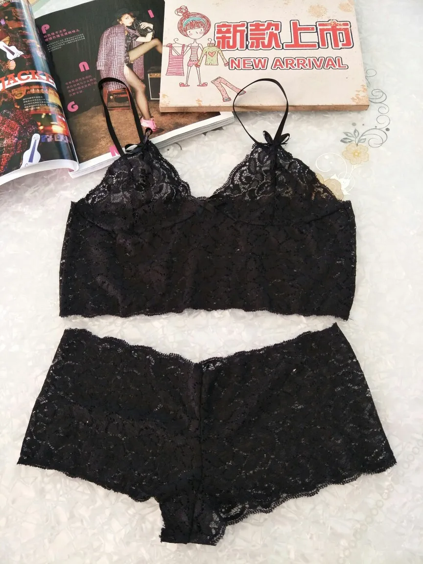 

Women Pajamas Lace Sexy Pjs Sleepwear Lingerie Set Women V-neck Camisole Shorts Set Thin See-Through Home Clothes Loungewear
