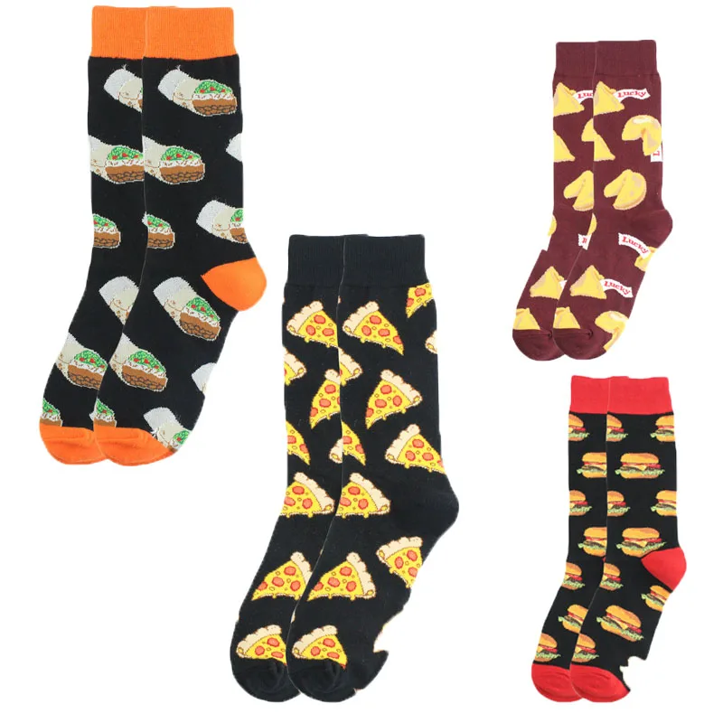 

Hot Sale Colorful Men Socks Happy Funny Sock Cotton Hip Hop Thick Casual long Mens Compression Sock Food Fruit Novelty Socks