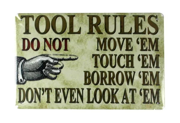 Новый Винтаж металлическая Жестяная Табличка с надписью инструмент правила