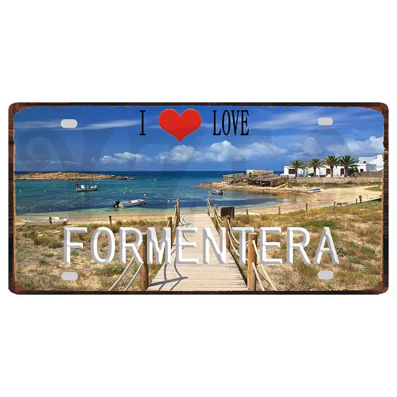 30X15CM Крит Закинф Санторини греческий остров пляж металлическая жестяная вывеска