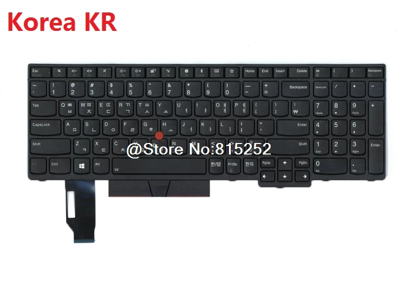 

Laptop Keyboard For Lenovo For Thinkpad E580 E590 E595 L580 L590 T590 Korea KR 01YP671 01YP751 01YP591 Without Backlit New