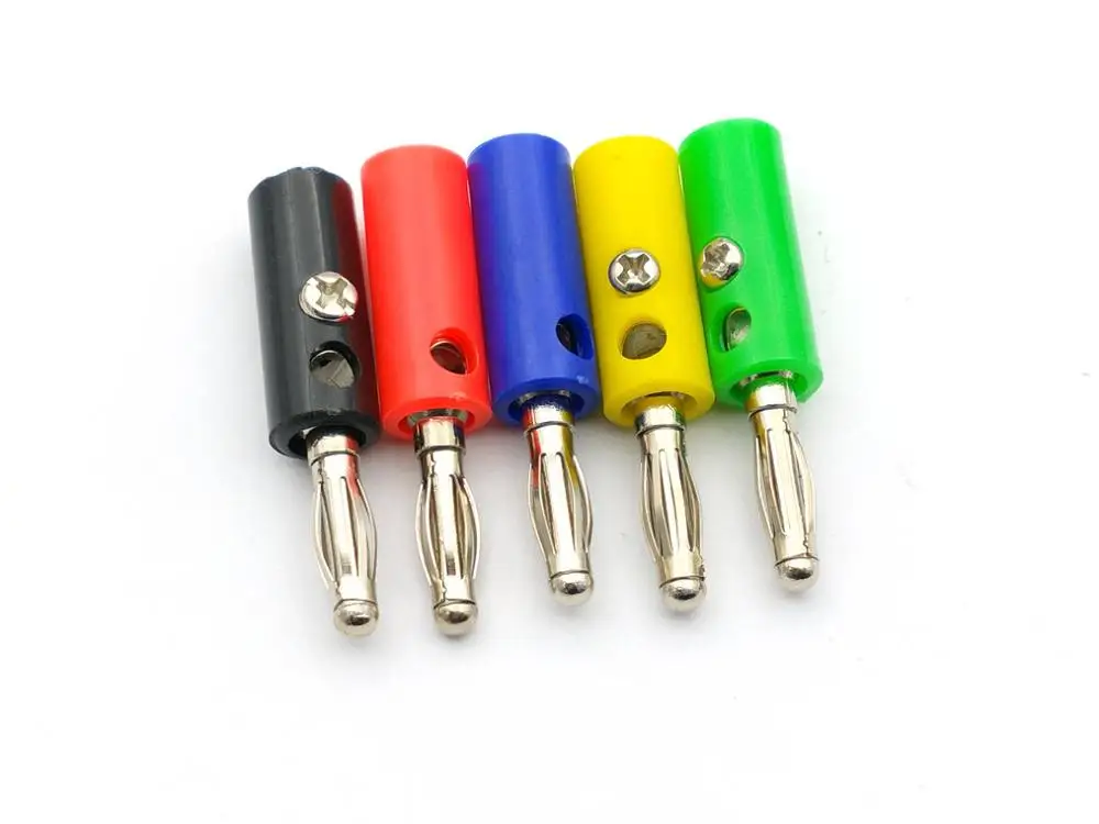 250 шт. 5 цветов 4 мм Штекерный разъем типа банан|plug 4mm|plug bananaplug l |