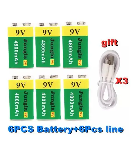 Высокая Ёмкость USB Батарея 9V 4800 мА/ч литий-ионный аккумулятор Перезаряжаемые