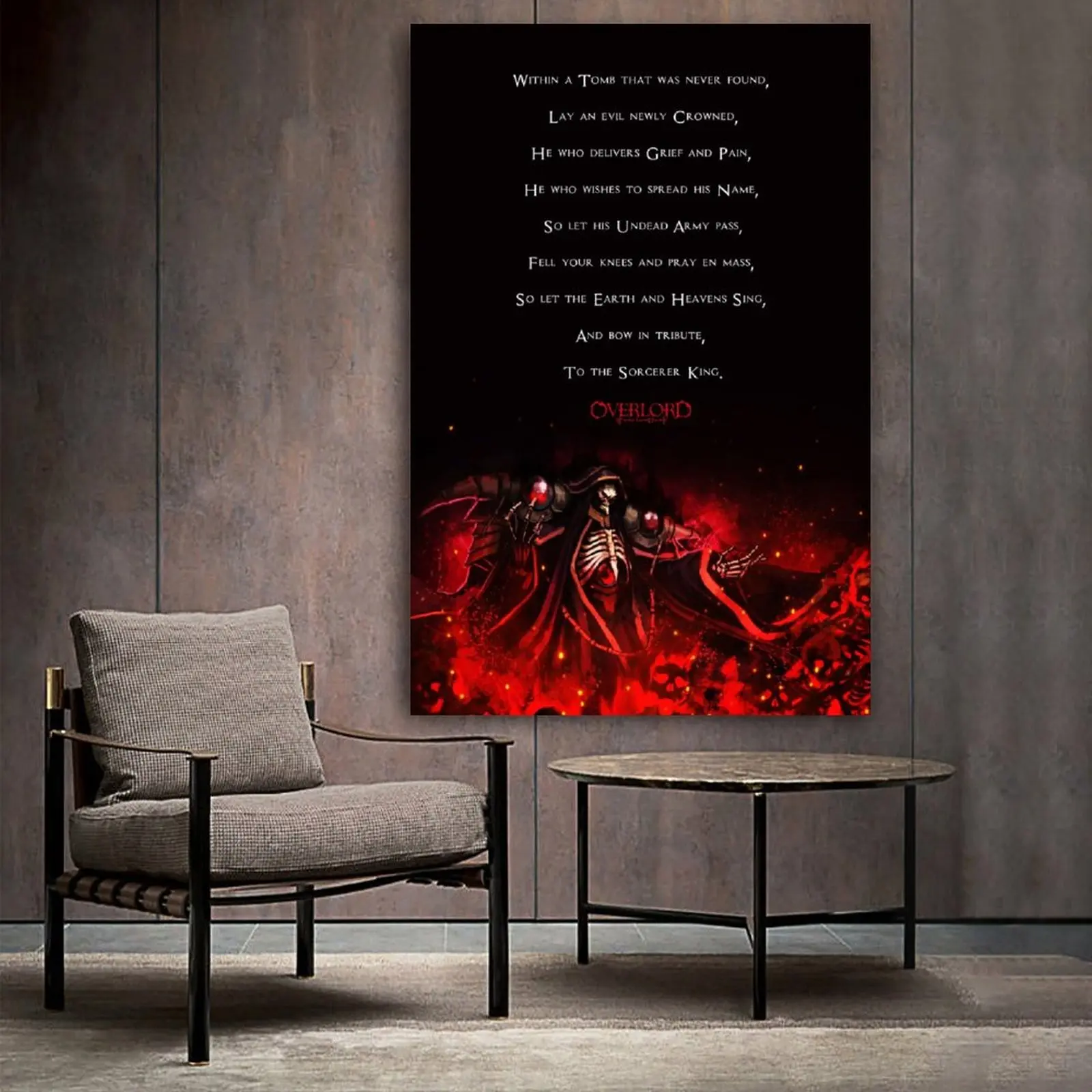 Персонаж Аниме Overlord Ainz холст художественный плакат и настенный Рисунок