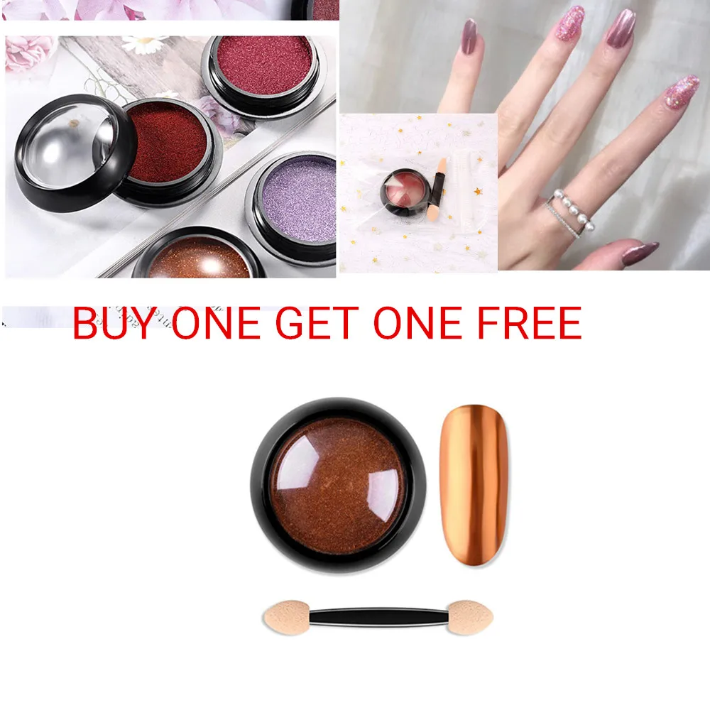 Блестящий Порошок для ногтей розовый Золотой металлический зеркальный эффект