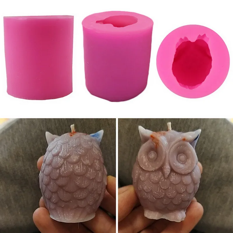 

New DIY Candles Mould Soy Wax Candle Mold 3D Owl Candle Mold Silicone Mold for Candle Making DIY Handmade Resin Molds