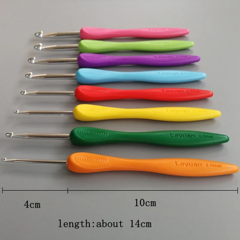 Красочные крючки для вязания 8 шт. эргономичная рукоятка разнообразные швейные