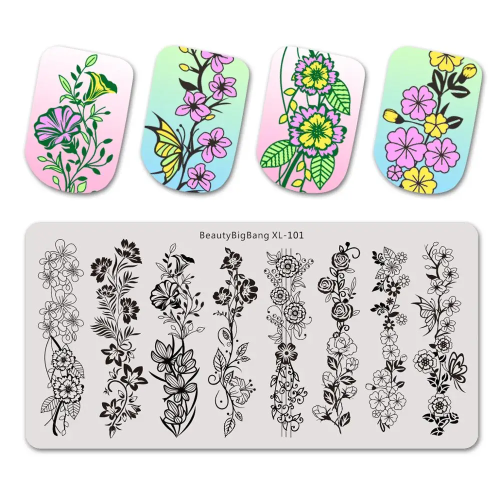 BEAUTYBIGBANG 6*12 см Прямоугольный штамповочный шаблон из нержавеющей стали