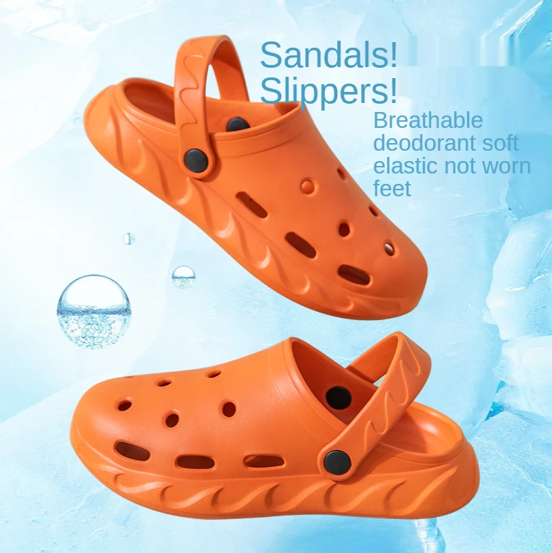 

Hole Hole Slippers Female Summer Wear Non-slip Household Indoor Light Bubble Beach Man Cool Slippers At Home