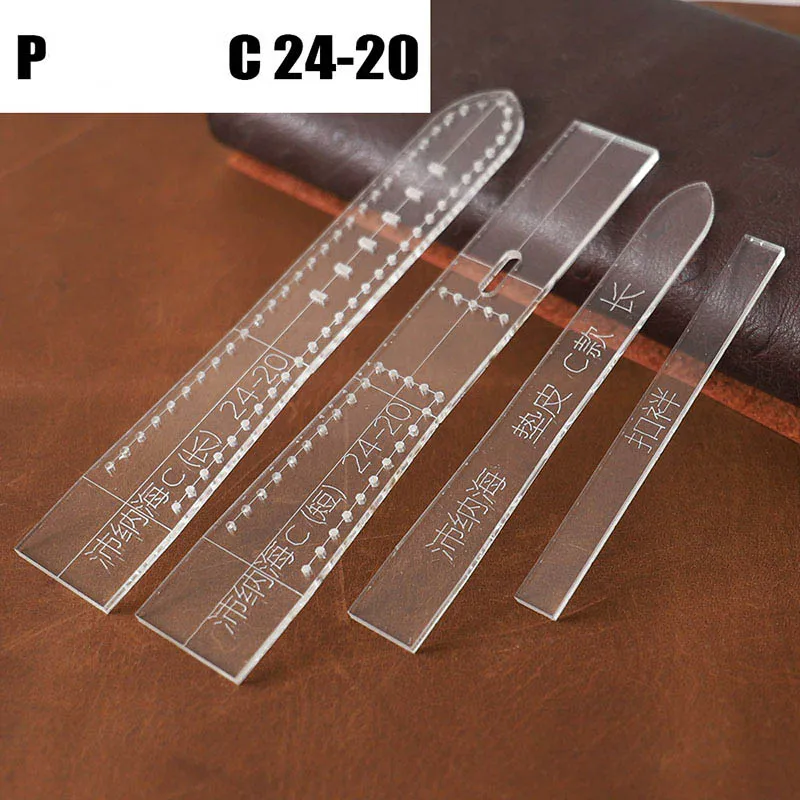 STRAP-P-C24-20-1SET Прозрачный акриловый ремешок для часов, трафарет, шаблон, сделай сам, кожаный инструмент для рукоделия, товары для дома, принадлежности для наручных часов, форма для мужчин - Цвет: STRAP-P-C24-20-1SET