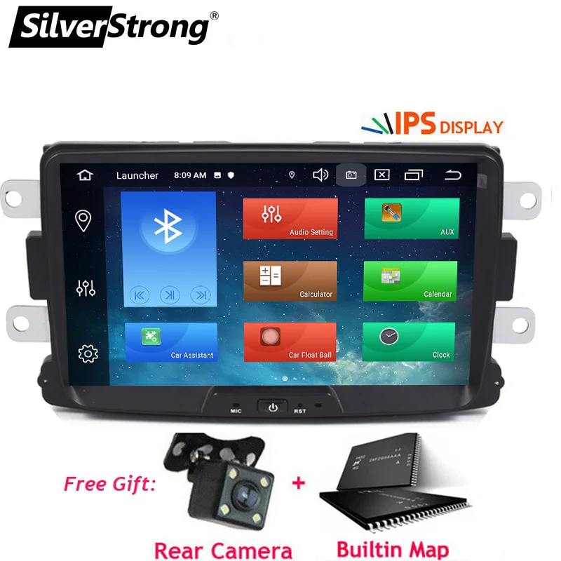 SilverStrong Android9.0 4 г 64 г 1DIN Автомобильный gps для RENAULT DUSTER LOGAN Лада XRAY символ DACIA Captur DOKKER радио Navi мультимедиа - Цвет: Duster-ZX5-64G-CAM