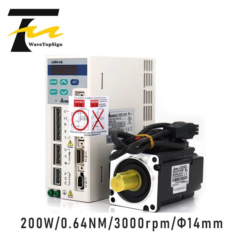 

Серводвигатель Delta AB Series Φ 200W 0.64NM 1.55A 3000rpm и серводвигатель