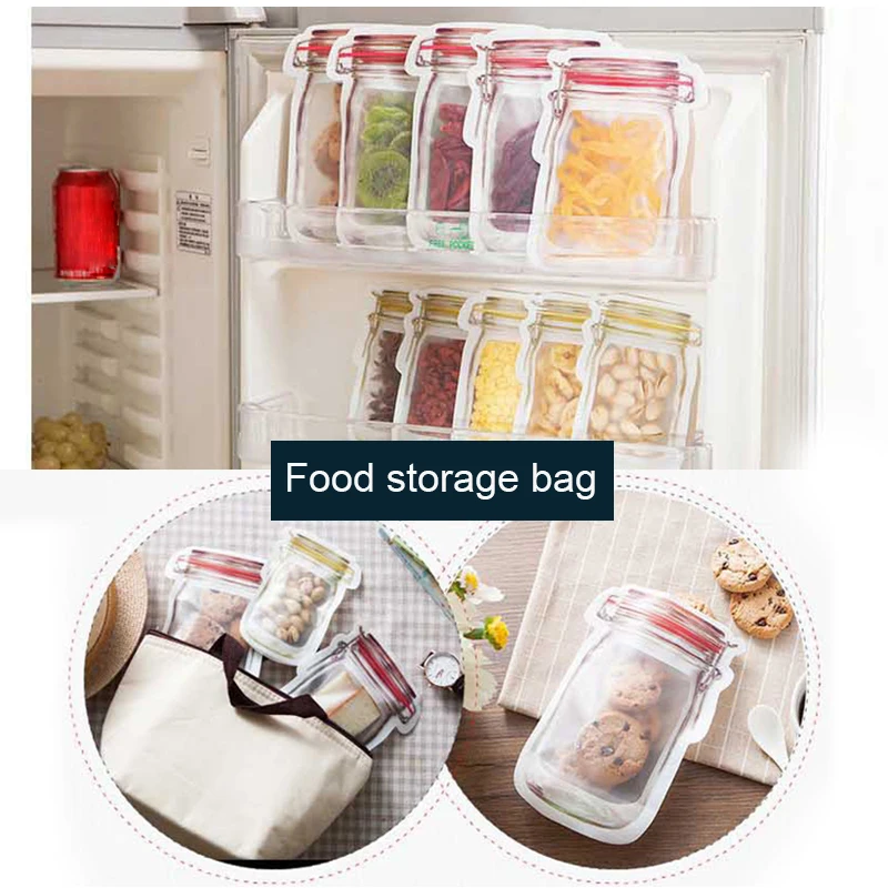 Многоразовые банки для печенья Пакеты бутылок с орехами мешок Самоуплотняющаяся