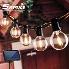 Уличная светодиодная лампа G40 на солнечной батарее, декоративный шнурок для свадьбы, аксессуары для украшения сада, уличная садовая мебель, 25 шт.