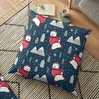 cute polar bear dancing christmas cushion cover pillowcase 2020 christmas decorations for home xmas noel ornament happy new year