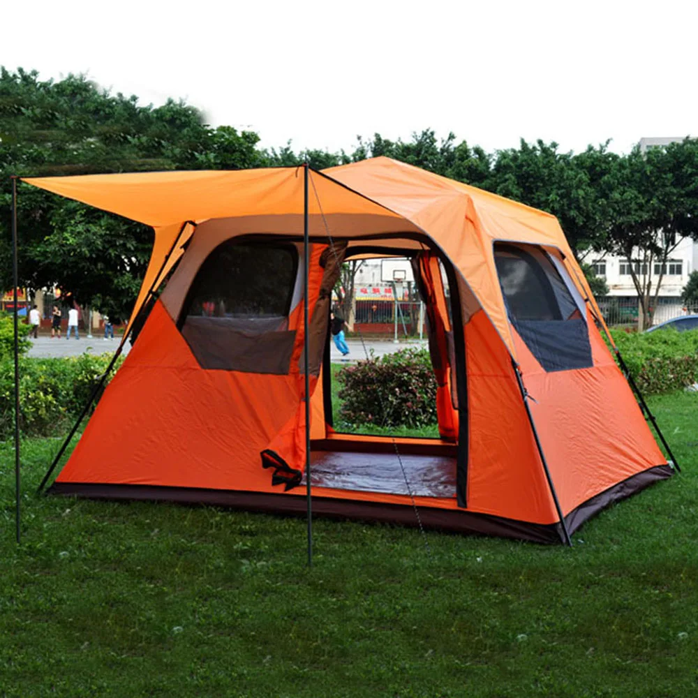 

New style good quality double layer waterproof 300*270*210CM 5-7 people with front hall and front hall poles