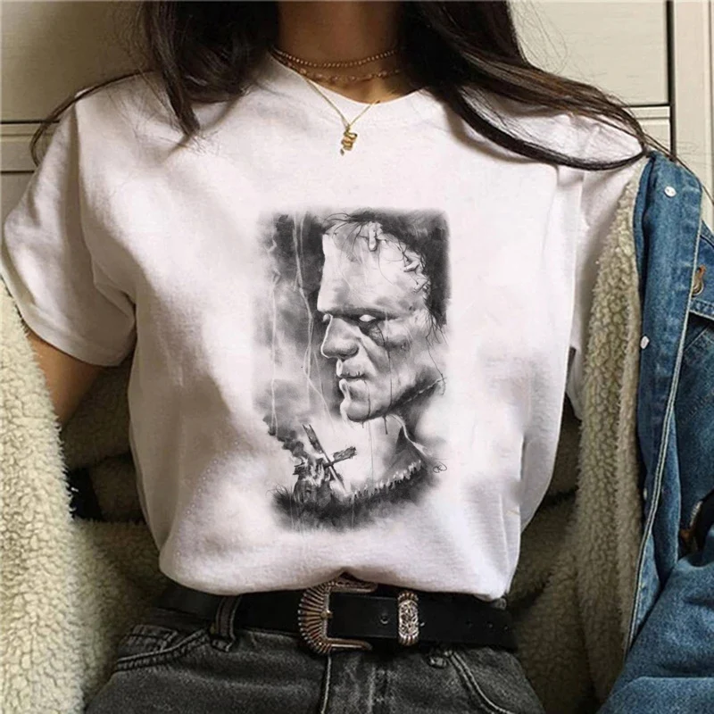 

2021 Trend Witch Halloween Women Autumn Fall Thanksgiving Clothing Cartoon Print Tshirt Female Tee Style Top Graphic T-shirt