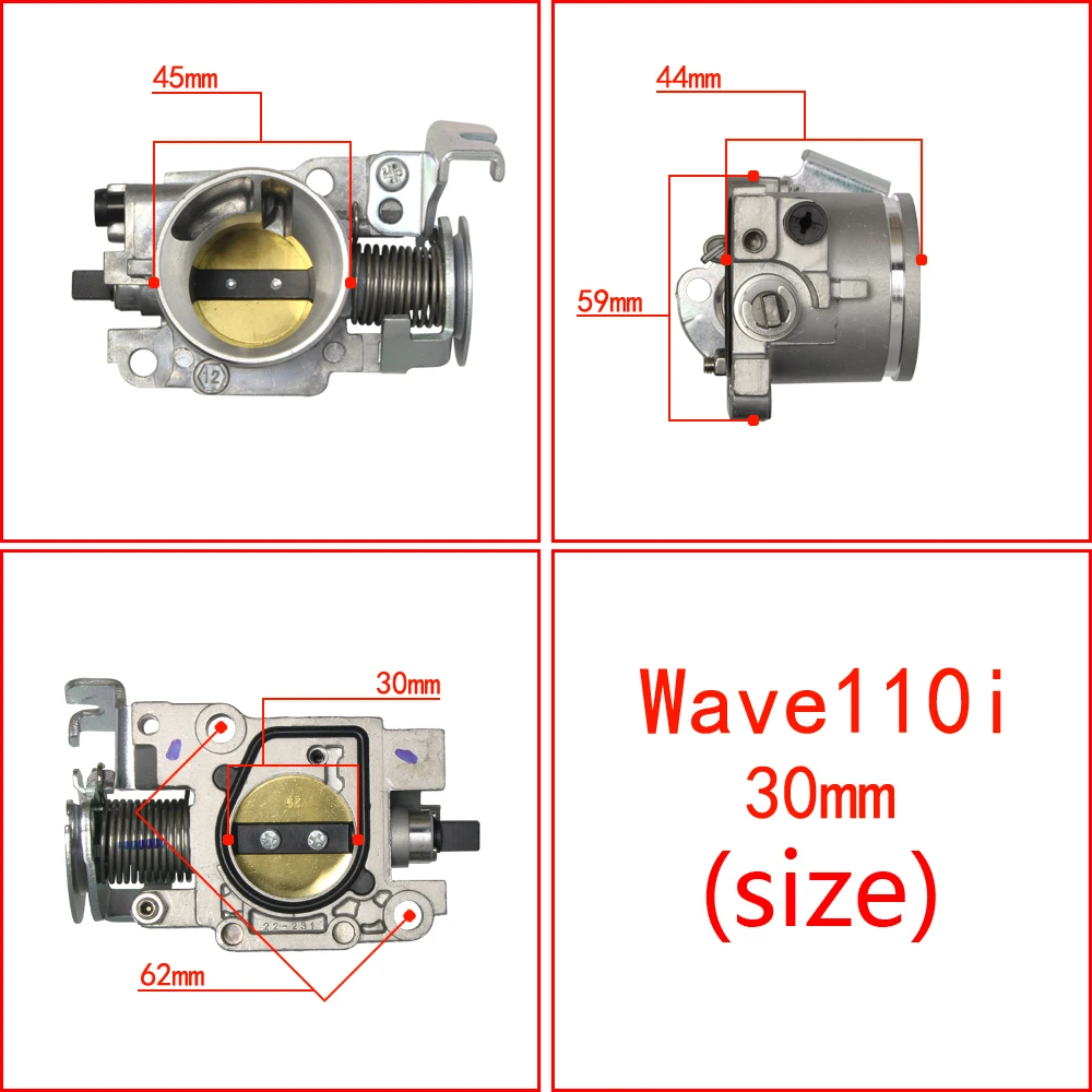 

Гоночный корпус дроссельной заслонки 25 28 29 30 мм для мотоцикла wave110i wave125i с модифицированным впрыском