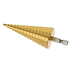 1 шт. 4-32 мм ступенчатое сверло из быстрорежущей стали с титановым покрытием Ступенчатое Коническое сверло для сверления древесины электроинструменты резак для отверстий ступенчатое Коническое сверло