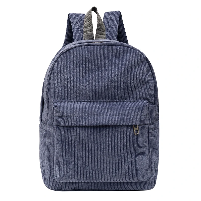 

Corduroy Backpack Solid Color Casual Daypack for Women Girl and Student